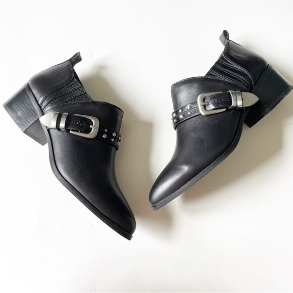 BCBGeneration Black Leather Moto Ankle Bootie - Picture 2 of 10